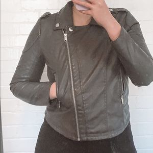 Y2K dark gray “leather” jacket.